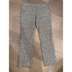 Loft Outlet Womens Skinny Ankle Pants Leopard Print 4P Petite Cotton/Spandex